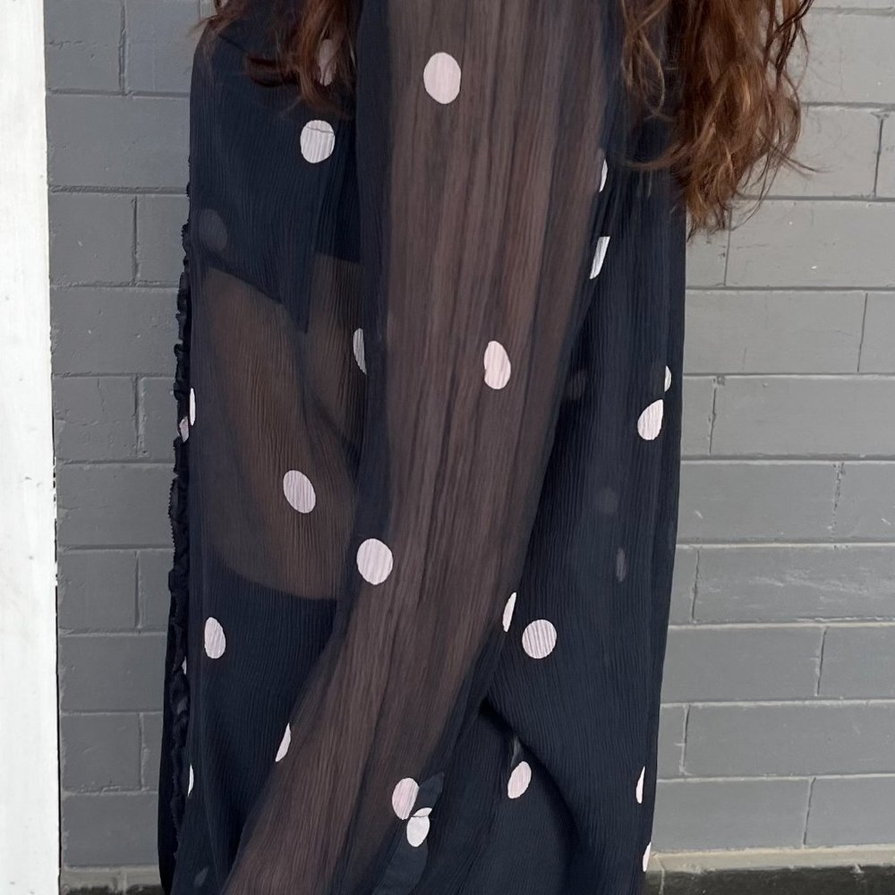 Kate Spade | Sheer Polkadot Button Up | Size Large - image 2